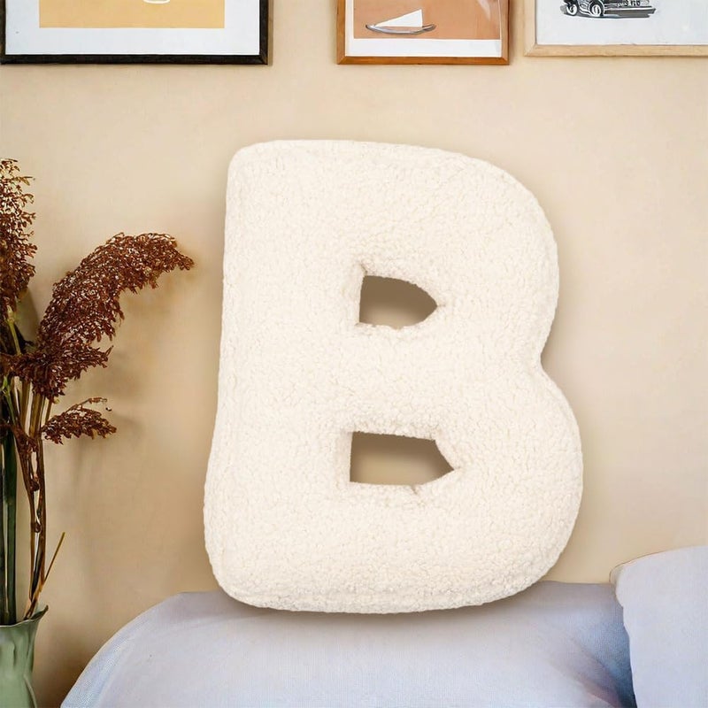 Shapeazy Letter Plush Pillow, Letter Hugging Throw Pillows, Decorative Initial Letter Shaped Throw Pillows for Bed Couch, Letter Pillows English Alphabet A to Z for Sofa Bedroom Living Room Decor (B) - Image 1